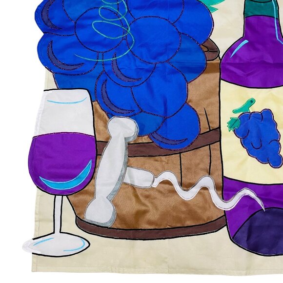 Outdoor Flag Wine & Grapes Wall Hanging Tapestry 42" x 28" - Picture 3 of 6